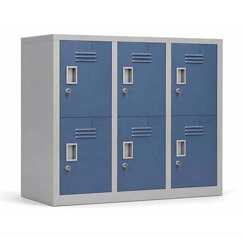 کمد فلزی شش درب کوتاه دو رنگ k423
